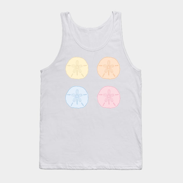 Colorful Sand Dollar Illustration Set Tank Top by murialbezanson